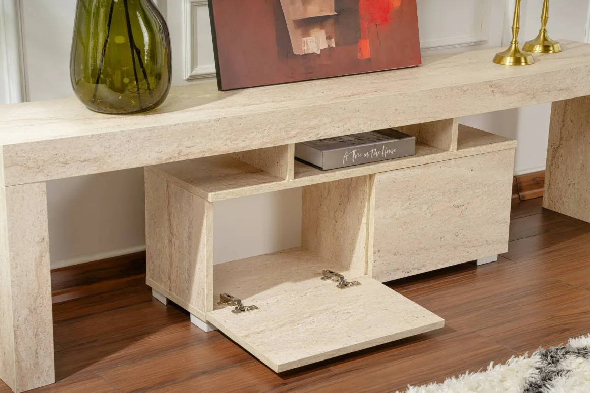 Porta TV beige 180x31x50h cm 2 ante - Andarna