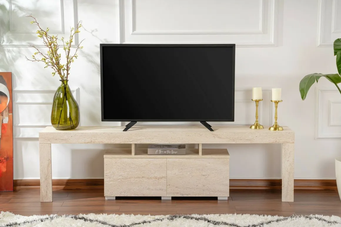 Porta TV beige 180x31x50h cm 2 ante - Andarna