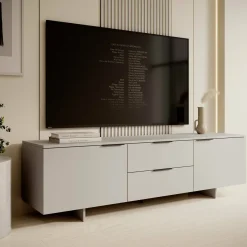 Porta TV beige 180x41x55h cm 2 ante e 2 cassetti - Cislago