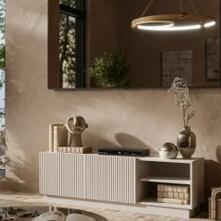 Mobili Porta Tv > Dmora Porta TV beige 150x40x48h cm 2 ante - Finita Beige Cashmere
