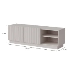 Mobili Porta Tv > Dmora Porta TV beige 150x40x48h cm 2 ante - Finita Beige Cashmere