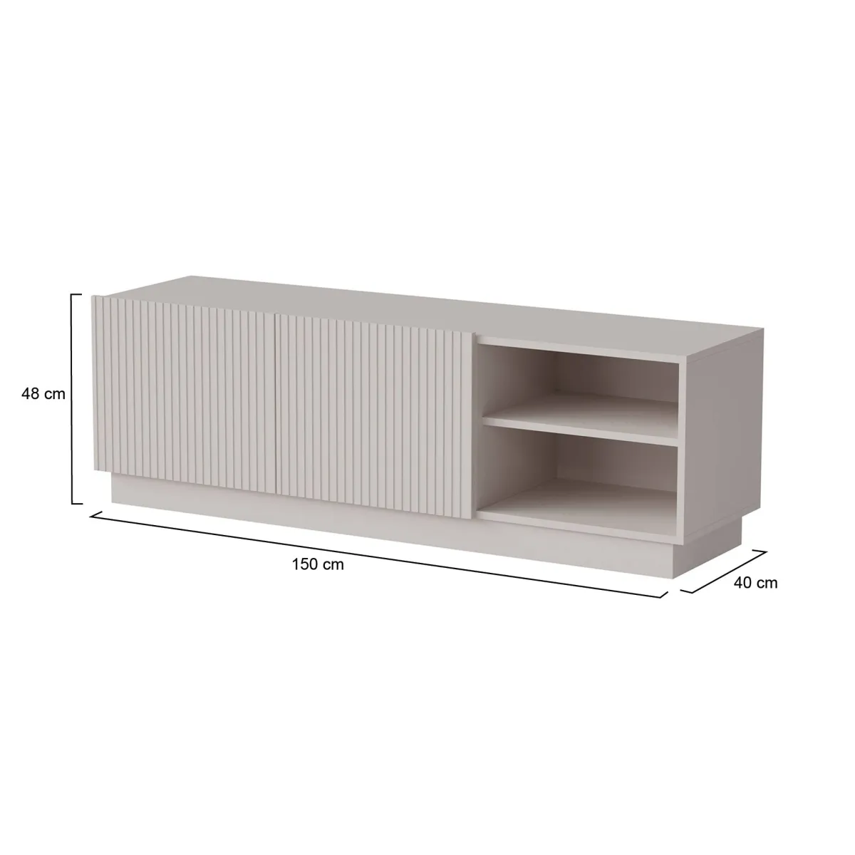 Mobili Porta Tv > Dmora Porta TV beige 150x40x48h cm 2 ante - Finita Beige Cashmere