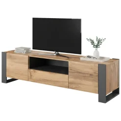 Porta TV beige 150x42x60h cm 3 ante - Frassino