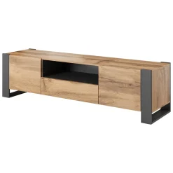 Porta TV beige 150x42x60h cm 3 ante - Frassino