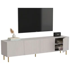 Mobili Porta Tv > Dmora Porta TV beige 200x42x52h cm 4 ante - Varenna Beige Cashmere