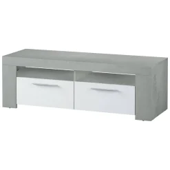 Porta TV bianco e cemento 120x42x40h cm 2 ante - Sparaxis
