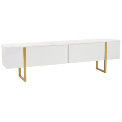 Porta TV bianco e oro 180x29x50h cm 2 ante - Lilith