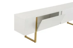 Porta TV bianco e oro 180x29x50h cm 2 ante - Lilith