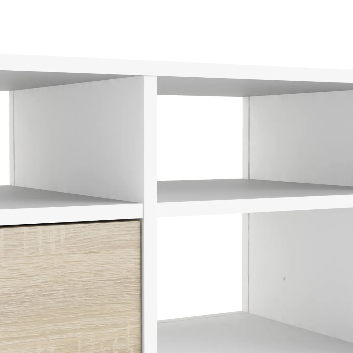 Porta TV bianco e quercia 117x39x57h cm in legno - Aliani