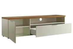 Porta TV bianco lucido e rovere 180x48x43h cm in legno - Manama