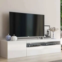Porta TV bianco lucido 150x40x37h cm 2 ante - Ardy