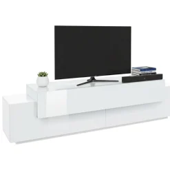 Porta TV bianco lucido 200x45x52h cm 3 ante - Arold