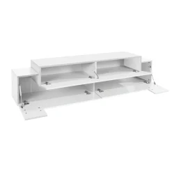 Salotto > Dmora Porta TV 220x40x51h cm 4 ante - Amato Bianco Lucido