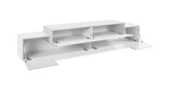 Porta TV bianco lucido 240x45x52h cm 3 ante - Tiche