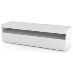 Mobili Porta Tv|Salotto > Dmora Porta TV 130x45x36h cm in legno - Adelicia Bianco Lucido