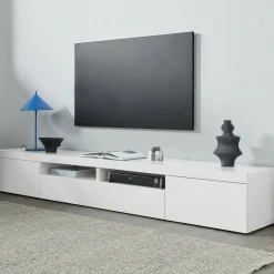 Porta TV bianco 240x40x35h cm 3 ante - Animali