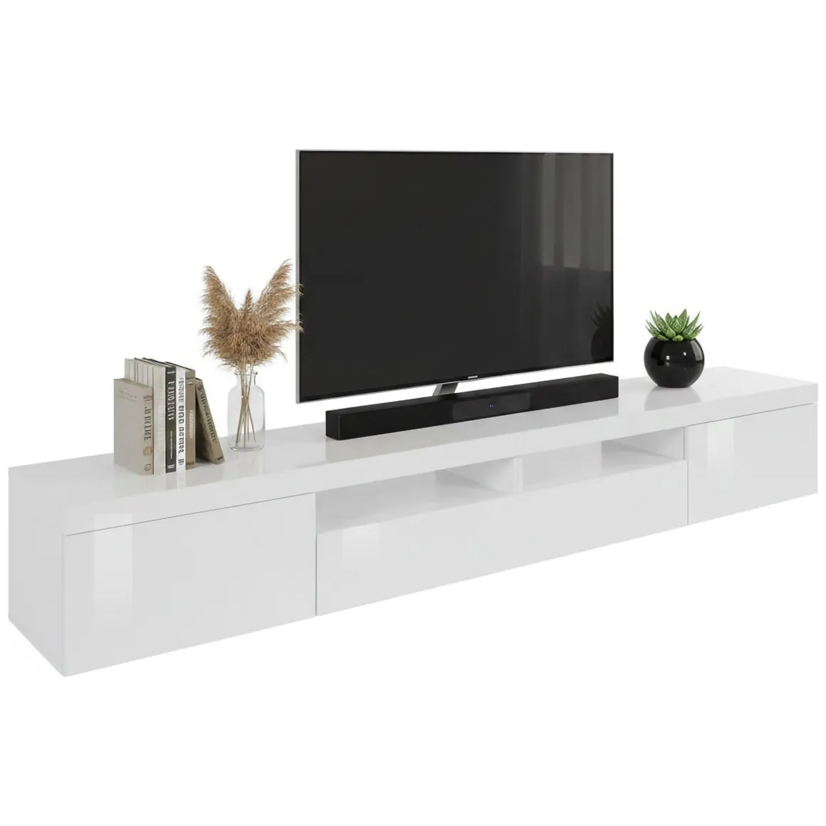 Porta TV bianco 240x40x35h cm 3 ante - Animali