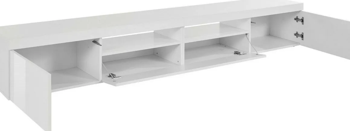 Porta TV bianco 240x40x35h cm 3 ante - Animali