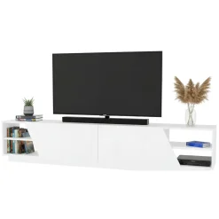 Mobili Porta Tv|Salotto > Dmora Porta TV 240x37x47h cm 2 ante - Apat Bianco