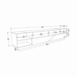 Mobili Porta Tv|Salotto > Dmora Porta TV 240x37x47h cm 2 ante - Apat Bianco