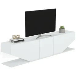 Porta TV bianco 180x30x40h cm 3 ante - Assorata