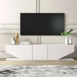 Porta TV bianco 180x30x40h cm 3 ante - Assorata