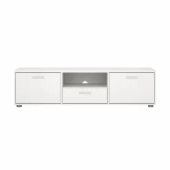 Porta TV bianco 147x39x38h cm 2 ante e 1 cassetto - Charo