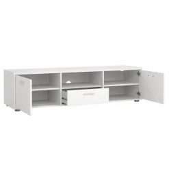 Porta TV bianco 147x39x38h cm 2 ante e 1 cassetto - Charo