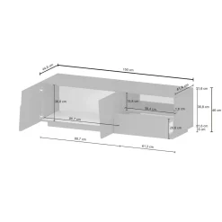 Mobili Porta Tv|Salotto > Dmora Porta TV 150x44x46h cm 2 ante e 1 cassetto - Cecia Bianco