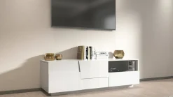 Mobili Porta Tv|Salotto > Dmora Porta TV 150x44x46h cm 2 ante e 1 cassetto - Cecia Bianco