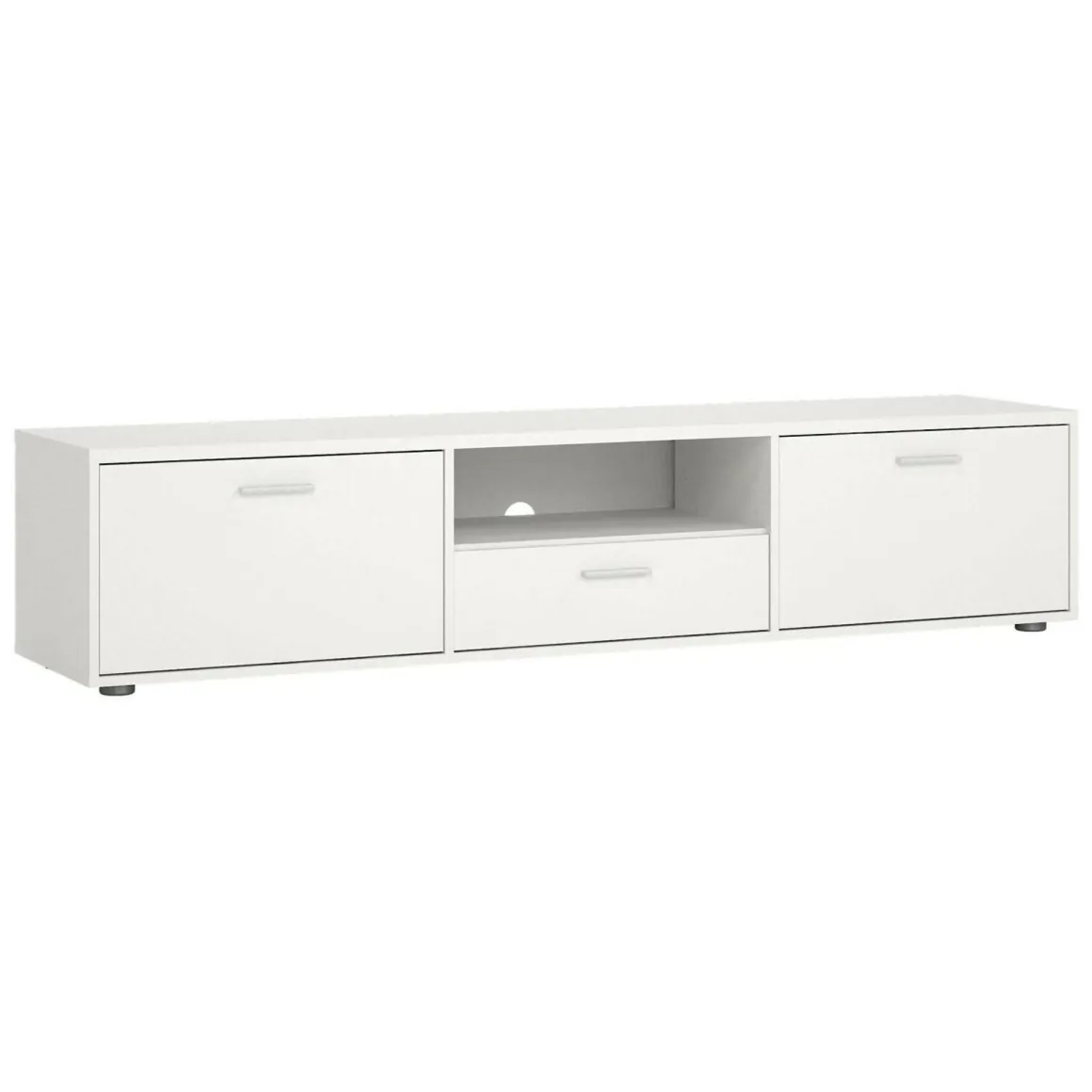 Porta TV bianco 177x39x38h cm 2 ante e 1 cassetto - Giaele