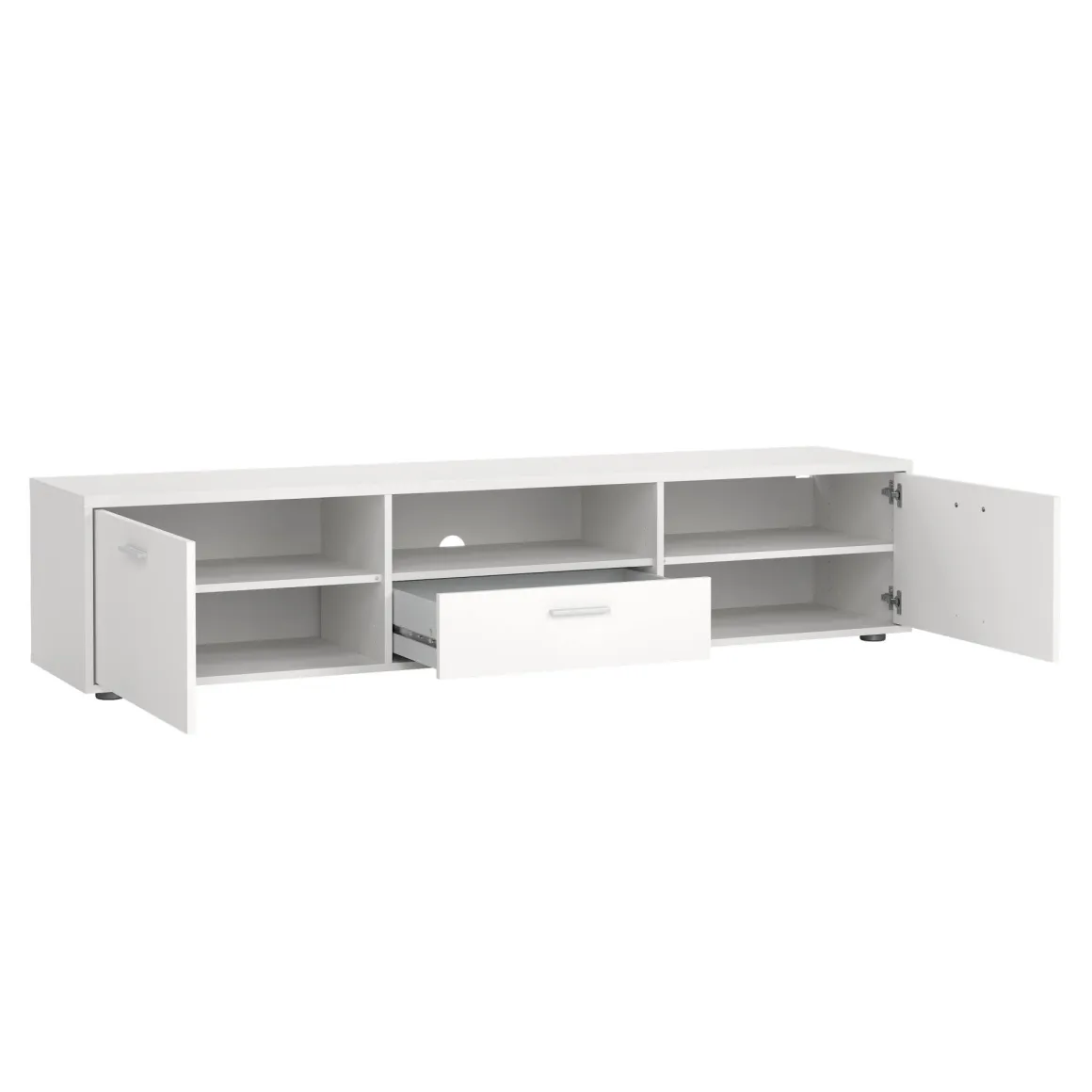 Porta TV bianco 177x39x38h cm 2 ante e 1 cassetto - Giaele