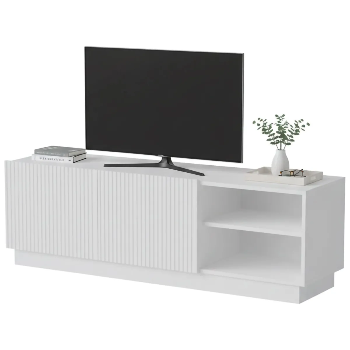 Mobili Porta Tv > Dmora Porta TV 150x40x48h cm 2 ante - Finita Bianco