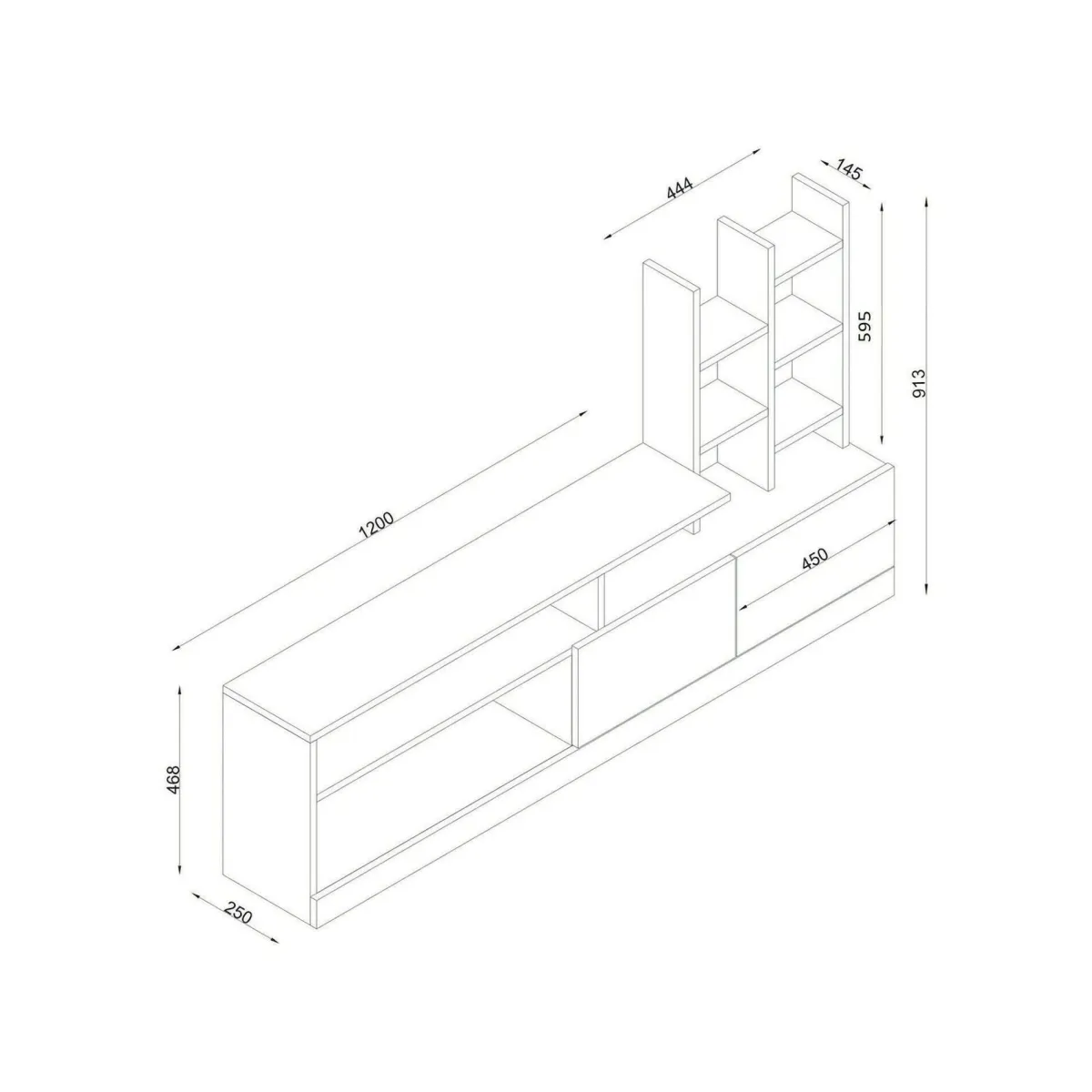 Mobili Porta Tv|Salotto > Dmora Porta TV 164x25x91h cm 2 ante - Kristal Bianco