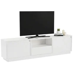 Mobili Porta Tv > Dmora Porta TV 160x29x42h cm 3 ante - Morrigan Bianco