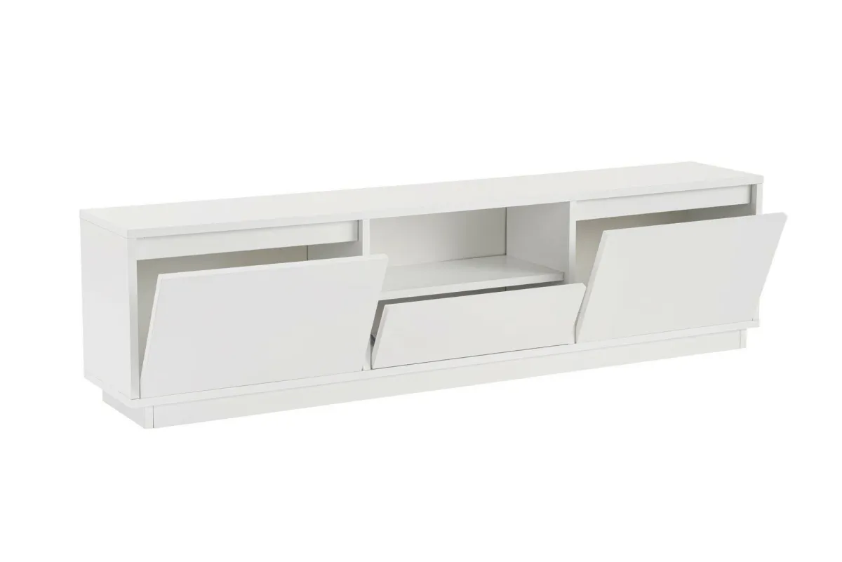 Mobili Porta Tv > Dmora Porta TV 160x29x42h cm 3 ante - Morrigan Bianco