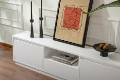 Mobili Porta Tv > Dmora Porta TV 160x29x42h cm 3 ante - Morrigan Bianco
