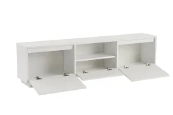 Mobili Porta Tv > Dmora Porta TV 160x29x42h cm 3 ante - Morrigan Bianco