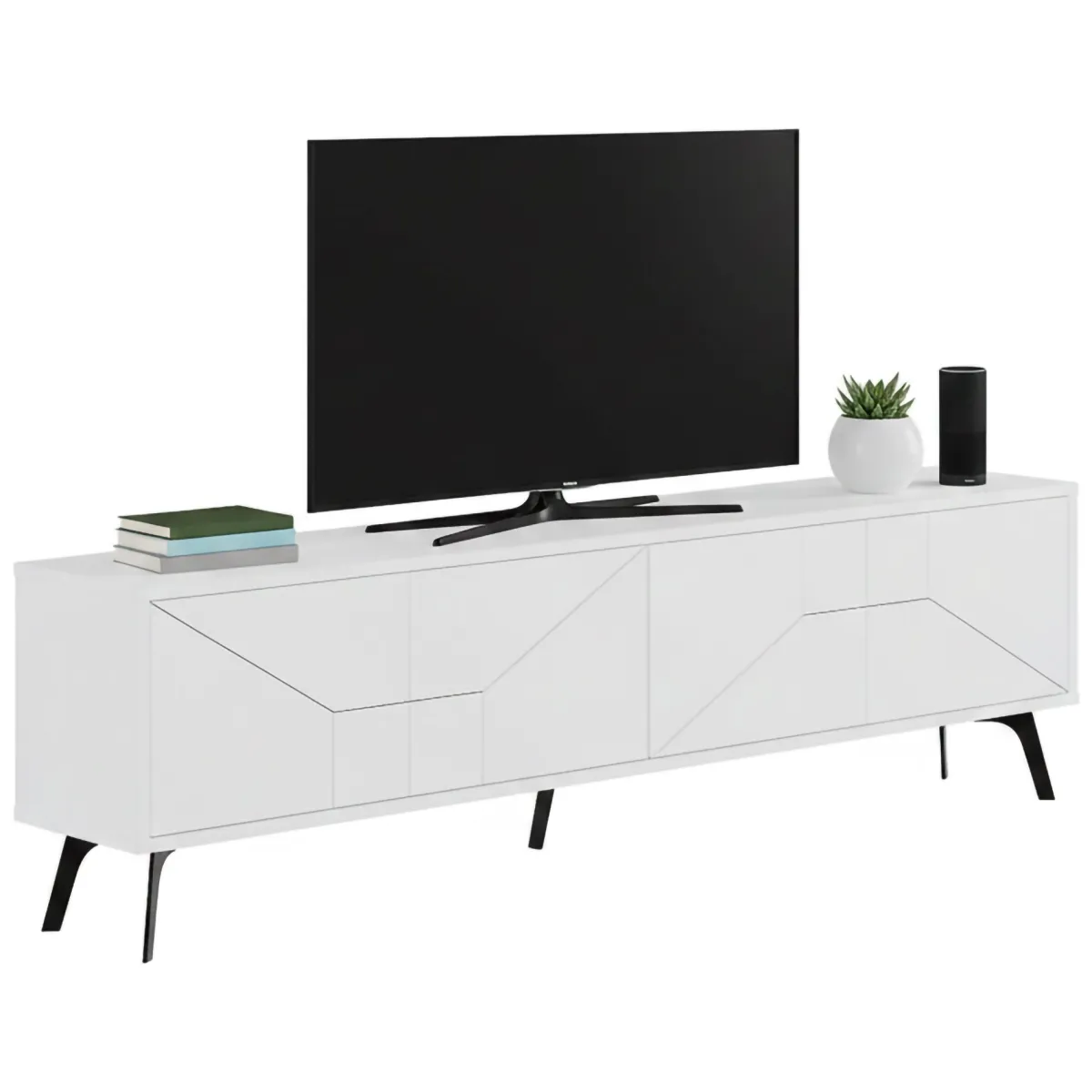Mobili Porta Tv > Dmora Porta TV 180x29x50h cm 4 ante - OlgadiKiev Bianco