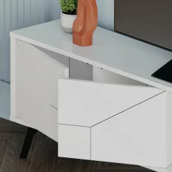 Mobili Porta Tv > Dmora Porta TV 180x29x50h cm 4 ante - OlgadiKiev Bianco