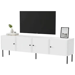 Porta TV bianco 201x40x60h cm 4 ante - Piode