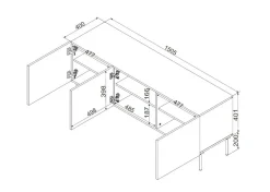Porta TV bianco 151x40x60h cm 3 ante - Sarzana
