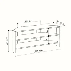 Porta TV bianco 110x36x45h cm in legno - Naypyidaw