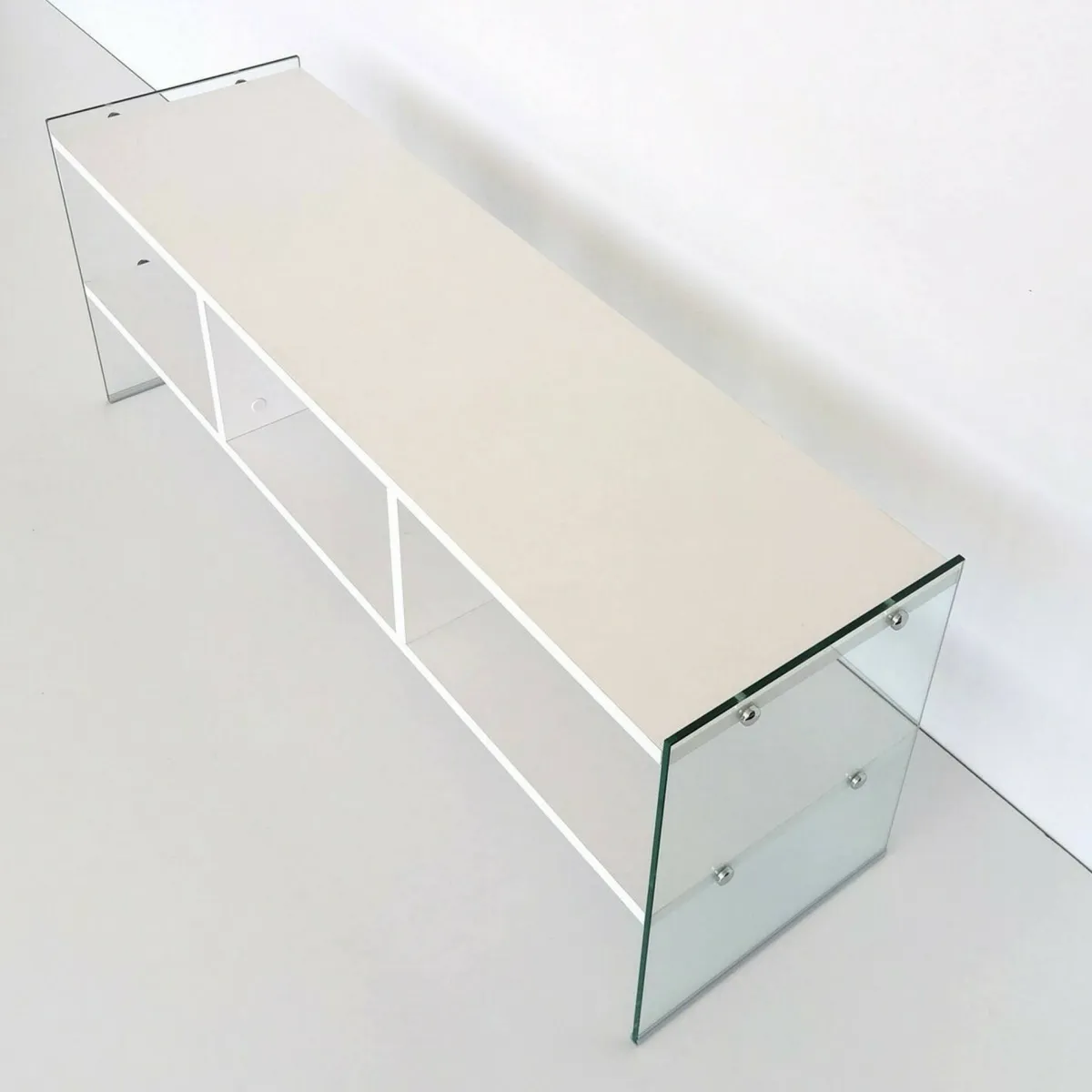 Mobili Porta Tv|Salotto > Dmora Porta TV 120x35x45h cm in legno - Winifred Bianco