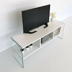 Mobili Porta Tv|Salotto > Dmora Porta TV 120x35x45h cm in legno - Winifred Bianco