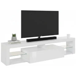 Porta TV bianco 160x40x35h cm in legno - Ivy