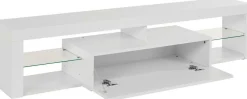 Porta TV bianco 160x40x35h cm in legno - Ivy