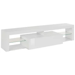 Porta TV bianco 160x40x35h cm in legno - Ivy