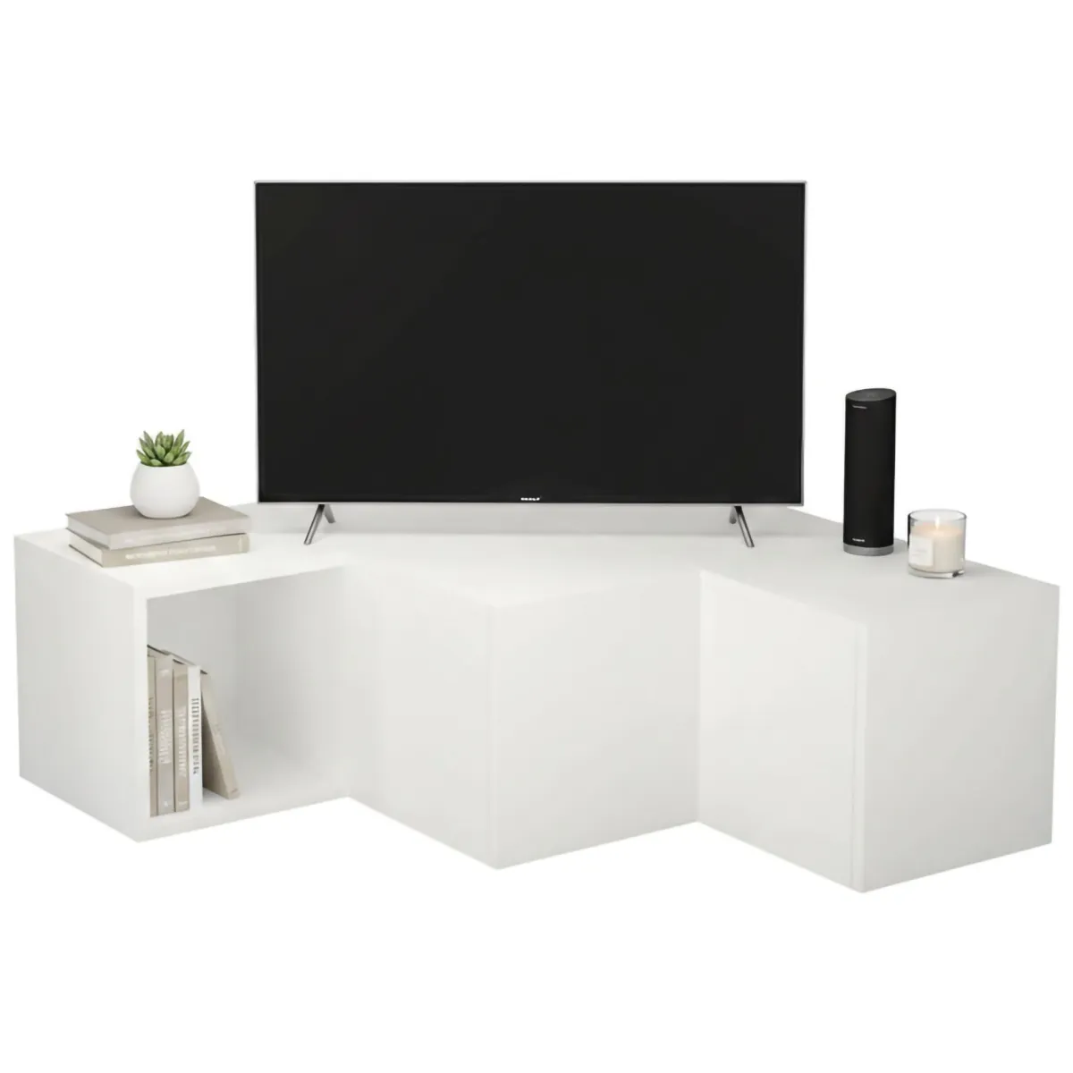 Mobili Porta Tv|Salotto > Dmora Porta TV 90x92x32h cm in legno - Fiorenza Bianco