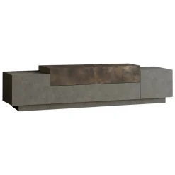 Mobili Porta Tv > Dmora Porta TV bronzo 160x37x38h cm 2 ante - Abriola Marrone Bronzo